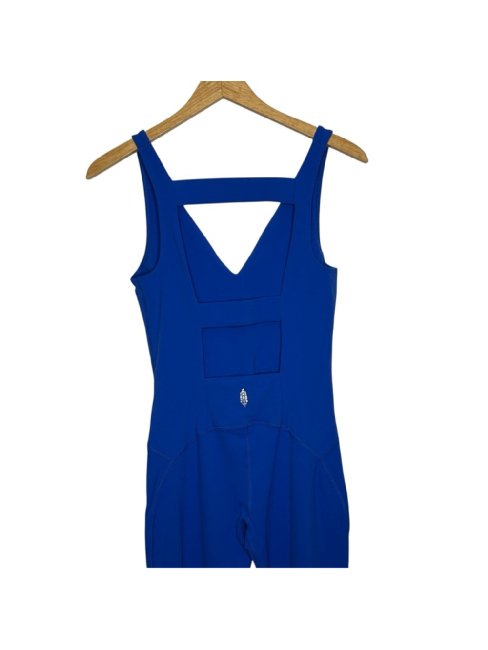 Free People Movement Never Better Strappy Back Jumpsuit Electric Cobalt Sz Small - Picture 8 of 9